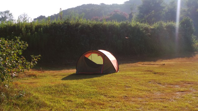Notre tente, camping Itoshima, Japon