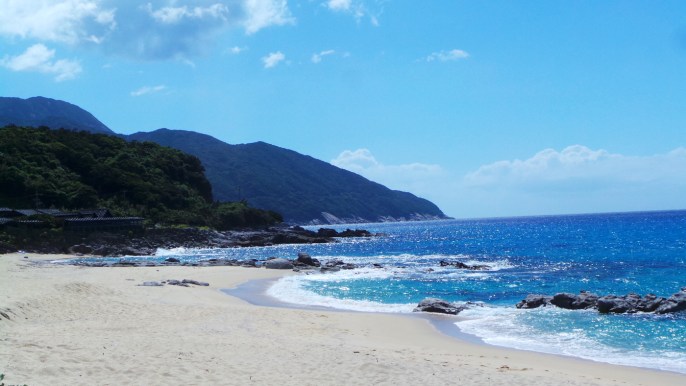 Nagata Inaka, la plage où viennent pondre les tortues sur l'île de Yakushima, Japon.