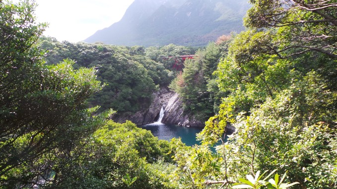 La cascade toroki-no-taki sur l'île de Yakushima, Japon.